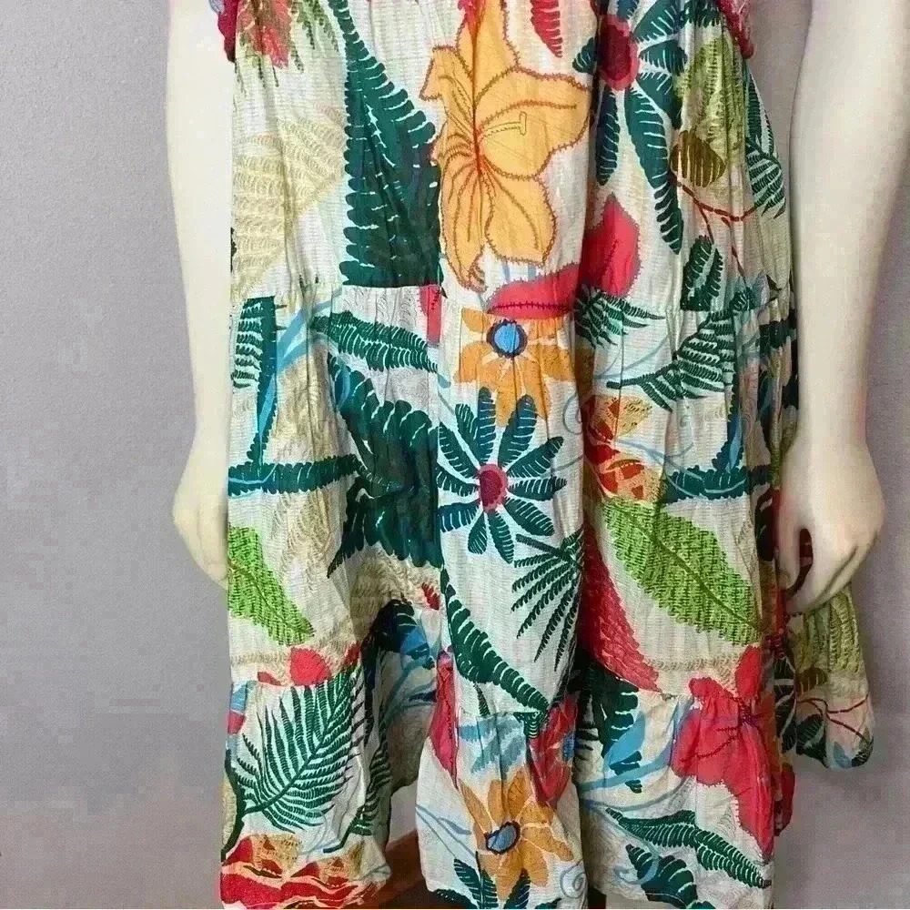Farm Rio x Anthropologie Crochet Tropical Mini Dress S Pockets - Picture 11 of 11